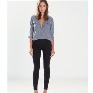 MOTHER The Sprinter Wash Devil In The Making Skinny Jean Black Size 26